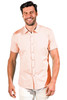 ST33LE Solid Knit Stretch Short Sleeve Shirt | Blush | ST-960-BSH  - Mens Shirts - Front View - Topdrawers Clothing for Men
