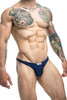 Justin + Simon Classic Tanga Thong | Navy | XSJ03-NV  - Mens Thongs - Side View - Topdrawers Underwear for Men
