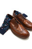 American Trench Cotton Floral Crew Socks | Navy | SCK-SH-FLORAL  - Mens Socks - Front View - Topdrawers Underwear for Men
