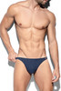 ES Collection Recycled Rib Thong | Navy | UN492-09  - Mens Thongs - Front View - Topdrawers Underwear for Men
