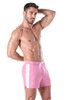 TOF Paris Football Shorts | Pink | TOF272-P  - Mens Athletic Shorts - Side View - Topdrawers Clothing for Men
