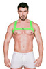 TOF Paris Fetish Elastic Harness | Neon Green | H0017-VF  - Mens Elastic Harnesses - Front View - Topdrawers Underwear for Men
