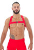 TOF Paris Fetish Elastic Harness | Red | H0017-R  - Mens Elastic Harnesses - Front View - Topdrawers Underwear for Men

