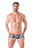 TOF Paris Iconic Swim Trunk | Grey/Camouflage | TOF207-G  - Mens Swim Trunk Boxers - Front View - Topdrawers Swimwear for Men

