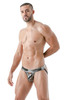 TOF Paris Metal Jockstrap | Silver | TOF132-A  - Mens Jockstraps - Side View - Topdrawers Underwear for Men
