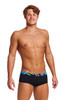 Funky Trunks Sidewinder Swim Trunks | Beat It Black | FTS011M71656  - Mens Swim Trunks - Side View - Topdrawers Swimwear for Men
