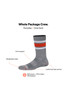 Saxx Whole Package Crew Socks | Athletic Stripe Grey | SXCR102-ASG  - Mens Socks - Front View - Topdrawers Underwear for Men
