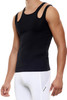 Modus Vivendi Hole Double Tank Top | Black | 02332  - Mens Tank Tops - Side View - Topdrawers Clothing for Men
