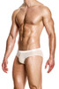 Modus Vivendi Purled Classic Brief | Ivory | 24315-IV  - Mens Briefs - Side View - Topdrawers Underwear for Men
