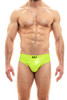 Modus Vivendi Viral Vinyl Brief | Neon Yellow | 08015-NEYL  - Mens Fetish Briefs - Front View - Topdrawers Underwear for Men
