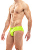 Modus Vivendi Viral Vinyl Brief | Neon Yellow | 08015-NEYL  - Mens Fetish Briefs - Side View - Topdrawers Underwear for Men

