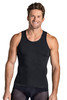 Leo Stretch Cotton Moderate Shaper Tank | Black | 035013-700  - Mens Shapewear - Front View - Topdrawers Underwear for Men
