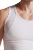 Leo Stretch Cotton Moderate Shaper Tank w/ Mesh | White | 035022-000  - Mens Shapewear - Front View - Topdrawers Underwear for Men
