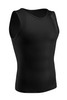 Leo Stretch Cotton Moderate Shaper Tank w/ Mesh | Black | 035022-700  - Mens Shapewear - Front View - Topdrawers Underwear for Men
