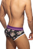 Addicted Violet Flowers Brief | AD1223-10  - Mens Briefs - Rear View - Topdrawers Underwear for Men
