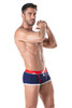 TOF Paris Holidays Swim Trunk | Navy | TOF247-BM  - Mens Swim Trunk Boxers - Side View - Topdrawers Swimwear for Men
