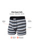 Saxx Vibe Boxer Brief | Grey Freehand Stripe | SXBM35-GFH  - Mens Trunk Boxer Briefs - Front View - Topdrawers Underwear for Men
