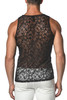 ST33LE Stretch Gossamer Lace Tank | Black Stars | ST-25005  - Mens Tank Tops - Rear View - Topdrawers Clothing for Men
