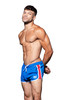 Andrew Christian Sports Swim Shorts | Electric Blue | 70108-EBU  - Mens Swim Shorts - Side  View - Topdrawers Swimwear for Men
