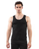 ST33LE Stretch Gossamer Knit Tank | Black Chevron ST-24212 | Front View | Mens Tank Tops | Topdrawers Clothing for Men