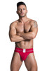 GYM Jockstrap Old School Jockstrap w/ 3" Waistband GYM004-RD - Red - Mens Athletic Supporters - Front View - Topdrawers Underwear for Men