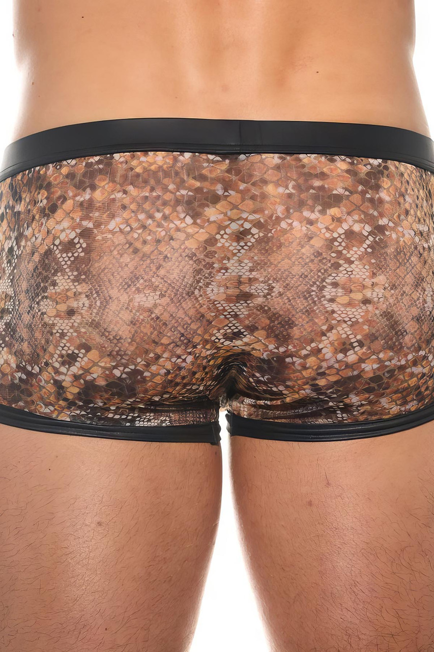 Brown Snake Skin Pattern Men's Underwear Breathable Boxer Brief Soft  Underpants S : : Fashion