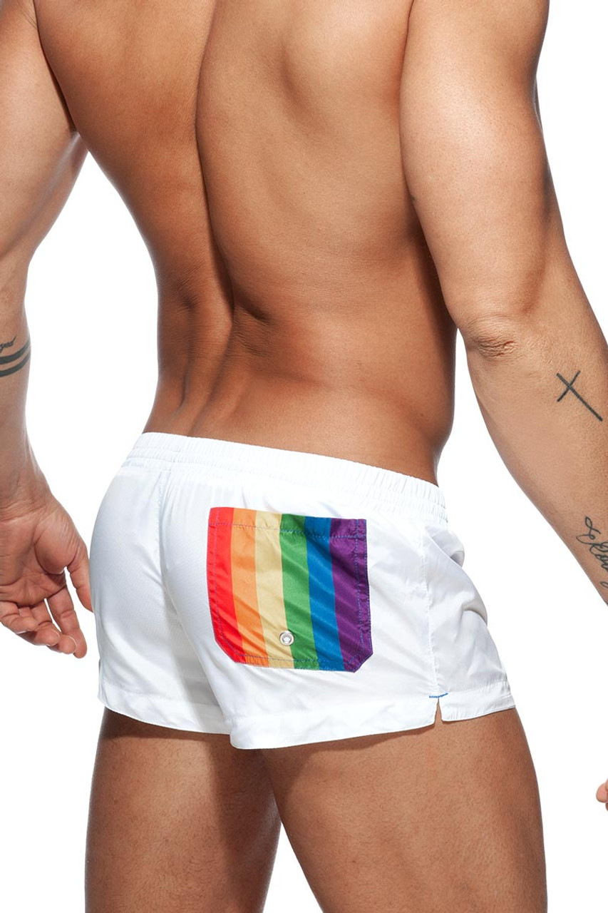 rainbow swim shorts