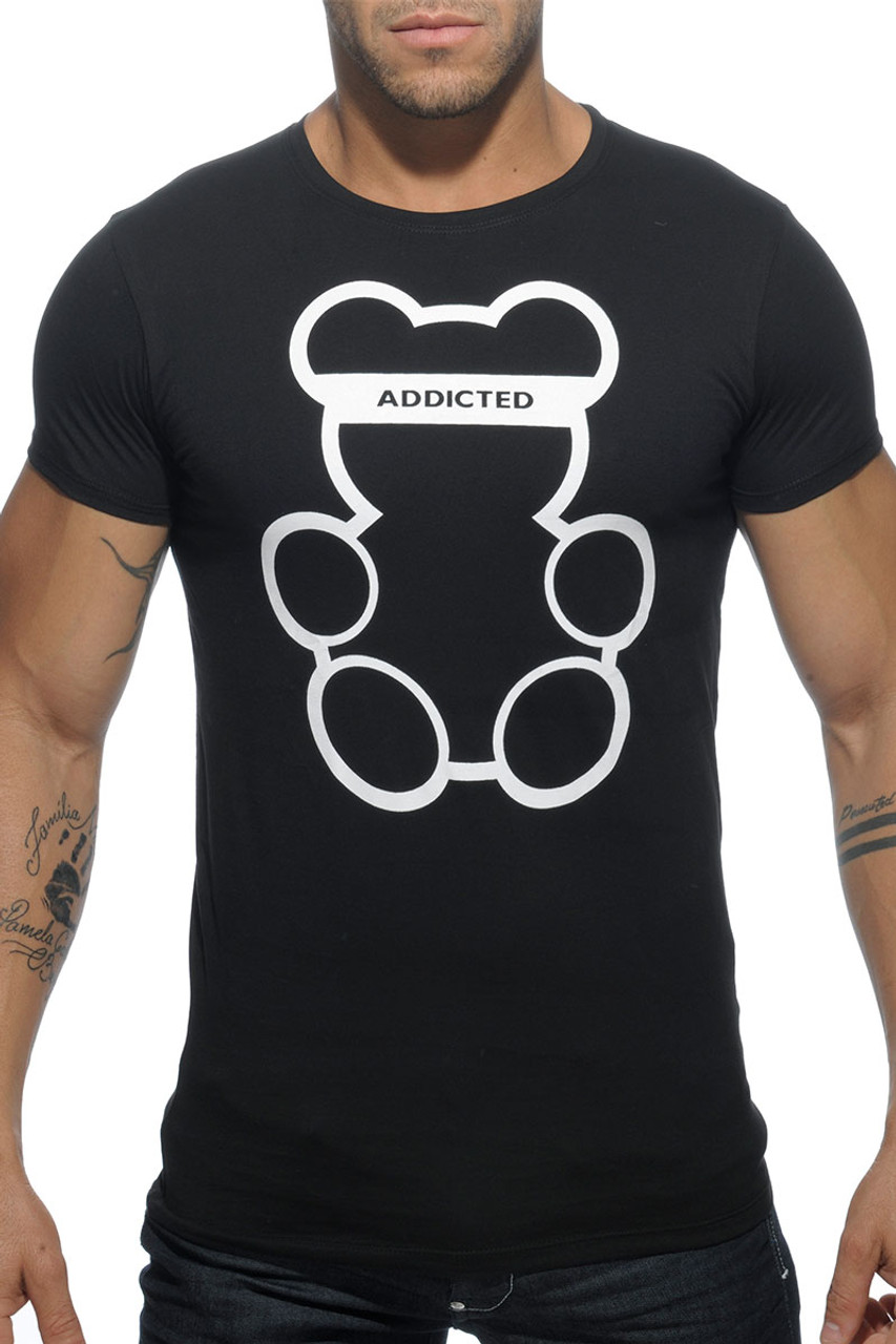 Addicted Bear Round Neck T Shirt Ad424 10 Mens T Shirts