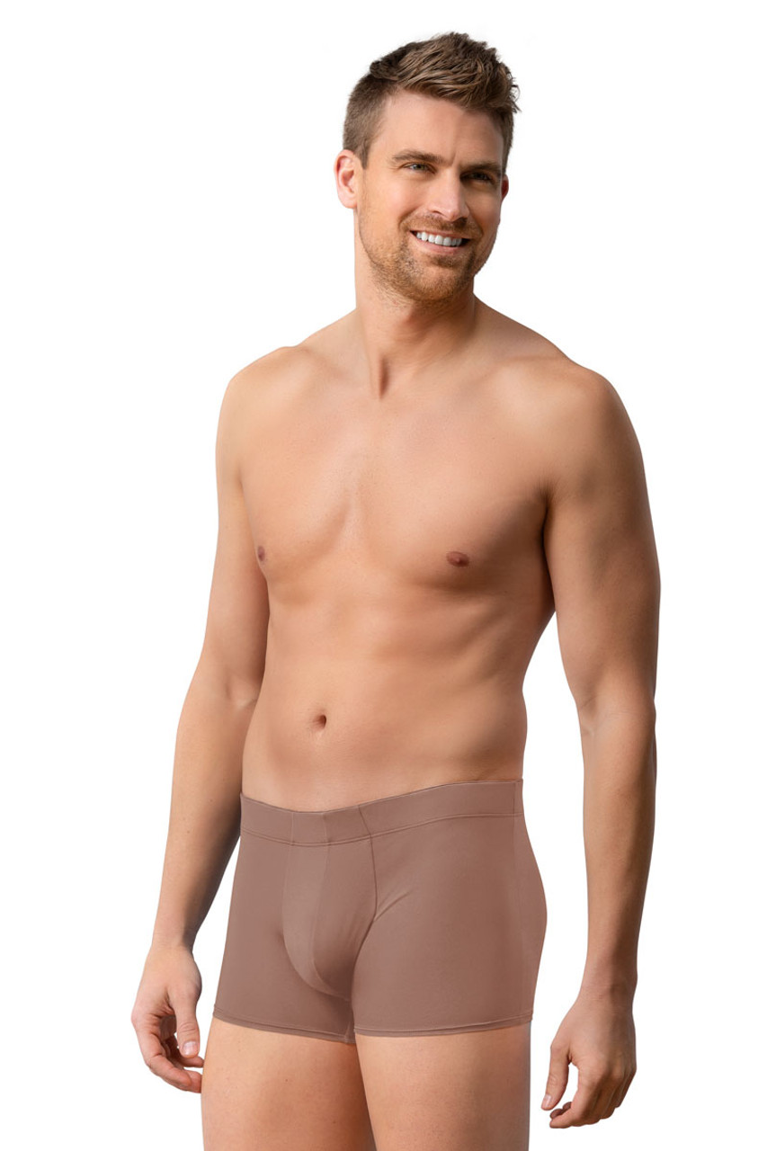 Leo Body Fresh Microfibre Trunk, Brown 033324-857, Mens Nude Skin Boxer  Briefs