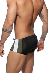 Addicted Stripes Basic Sunga Swim Trunk ADS212-10 Black - Mens Swim Trunks - Rear View - Topdrawers Swimwear for Men
