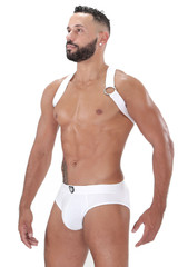 TOF Paris Party Boy Elastic Harness H0018-B White - Mens Elastic Harnesses - Side View - Topdrawers Underwear for Men
TOF Paris Party Boy Elastic Harness H0018-B White - Mens Elastic Harnesses - Side View - Topdrawers Underwear for Men