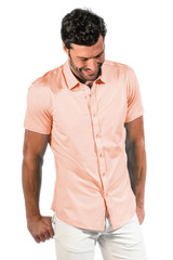 ST33LE Solid Knit Stretch Short Sleeve Shirt | Blush | ST-960-BSH - Mens Shirts - Front View - Topdrawers Clothing for Men
ST33LE Solid Knit Stretch Short Sleeve Shirt | Blush | ST-960-BSH - Mens Shirts - Front View - Topdrawers Clothing for Men