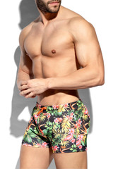 ES Collection Hawaiian Sports Shorts | Black | SP300-10  - Mens Shorts - Side View - Topdrawers Clothing for Men
