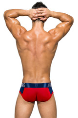 Private Structure Athlete Mini Brief | Red Falcon | BAUT4388-RDF  - Mens Briefs - Rear View - Topdrawers Underwear for Men
