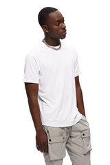Kuwalla Tee Premium Tek Essential Tee | White KUL-TET01 | Side View | Mens T-Shirts | Topdrawers Clothing for Men Kuwalla Tee Premium Tek Essential Tee | White KUL-TET01 | Side View | Mens T-Shirts | Topdrawers Clothing for Men