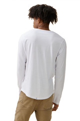 Kuwalla Tee L/S Eazy Scoop Tee | White KUL-0324-LCT1012 | Rear View | Mens Long Sleeve T-Shirts | Topdrawers Clothing for Men Kuwalla Tee L/S Eazy Scoop Tee | White KUL-0324-LCT1012 | Rear View | Mens Long Sleeve T-Shirts | Topdrawers Clothing for Men