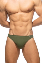 Addicted Cotton Thong | Khaki AD986 | Front View | Mens Thongs | Topdrawers Underwear for Men