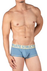 Private Structure MO-Lite Mid Waist Trunk | Ash Blue/Butter MOUX4103 | Side View | Mens Boxer Briefs | Topdrawers Underwear for Men Private Structure MO-Lite Mid Waist Trunk | Ash Blue/Butter MOUX4103 | Side View | Mens Boxer Briefs | Topdrawers Underwear for Men