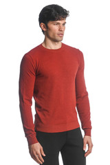 Postmarc Boucle Crew Sweater | Rust PM-16219 | Side View | Mens Casual Tops | Topdrawers Clothing for Men Postmarc Boucle Crew Sweater | Rust PM-16219 | Side View | Mens Casual Tops | Topdrawers Clothing for Men