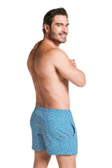 Leo 5 Inch Eco-Friendly Swim Trunk | Coral 505040 | Rear View | Mens Swim Shorts | Topdrawers Swimwear for Men Leo 5 Inch Eco-Friendly Swim Trunk | Coral 505040 | Rear View | Mens Swim Shorts | Topdrawers Swimwear for Men