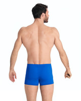 Arena Team Swim Short Trunk Solid | Royal White 004776-720 | Rear View | Mens Swim Boxers | Topdrawers Swimwear for Men Arena Team Swim Short Trunk Solid | Royal White 004776-720 | Rear View | Mens Swim Boxers | Topdrawers Swimwear for Men