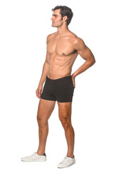 ST33LE Stretch Knit Jeans Shorts 3 Inch | Black ST-1975 | Side View | Mens Shorts | Topdrawers Clothing for Men ST33LE Stretch Knit Jeans Shorts 3 Inch | Black ST-1975 | Side View | Mens Shorts | Topdrawers Clothing for Men