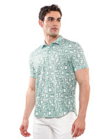 ST33LE Stretch Open Knit Short Sleeve Shirt | Fern/Mint Squares ST-48064 | Side View | Mens Short Sleeve Shirts | Topdrawers Clothing for Men ST33LE Stretch Open Knit Short Sleeve Shirt | Fern/Mint Squares ST-48064 | Side View | Mens Short Sleeve Shirts | Topdrawers Clothing for Men