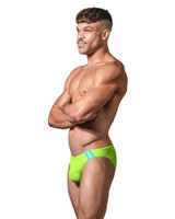 Andrew Christian Active Swim Bikini | Lime 70166 | Side View | Mens Swim Briefs | Topdrawers Swimwear for Men Andrew Christian Active Swim Bikini | Lime 70166 | Side View | Mens Swim Briefs | Topdrawers Swimwear for Men