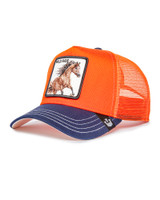 Goorin Bros. Bronco Fan Trucker | Orange 101-1988 | Side View | Mens Caps | Topdrawers Apparel for Men Goorin Bros. Bronco Fan Trucker | Orange 101-1988 | Side View | Mens Caps | Topdrawers Apparel for Men