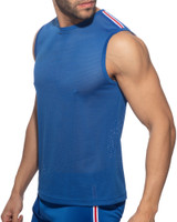 Addicted Nexus Mesh Tank Top | Royal AD1337 | Side View | Mens Sleeveless T-Shirts | Topdrawers Clothing for Men