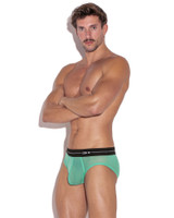 CODE 22 Sheer Mesh Brief | Green 2101 | Side View | Mens Briefs | Topdrawers Underwear for Men