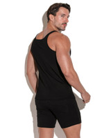 CODE 22 Essential Rib Tank Top | Black 3302 | Rear View | Mens Tank Tops | Topdrawers Clothing for Men