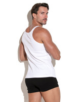 CODE 22 Essential Rib Tank Top | White 3302 | Side View | Mens Tank Tops | Topdrawers Clothing for Men CODE 22 Essential Rib Tank Top | White 3302 | Side View | Mens Tank Tops | Topdrawers Clothing for Men