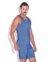 CODE 22 Reflex Tank Top | Blue 9741 | Side View | Mens Tank Tops | Topdrawers Clothing for Men